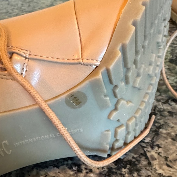 INC International Concepts Women's Tan Lace-Up peep toe Heeled Boots NWT 11 - Picture 11 of 14